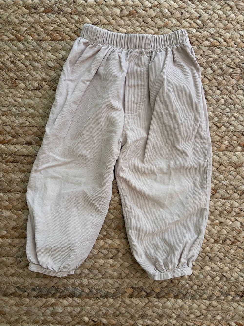 Little English boys stone khaki banded corduroy pants, size 18M